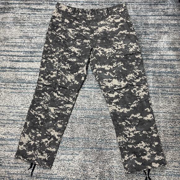 US Army Cargo Pants Mens XL 39/32 Camouflage Canvas Combat Button Fly - Picture 1 of 7